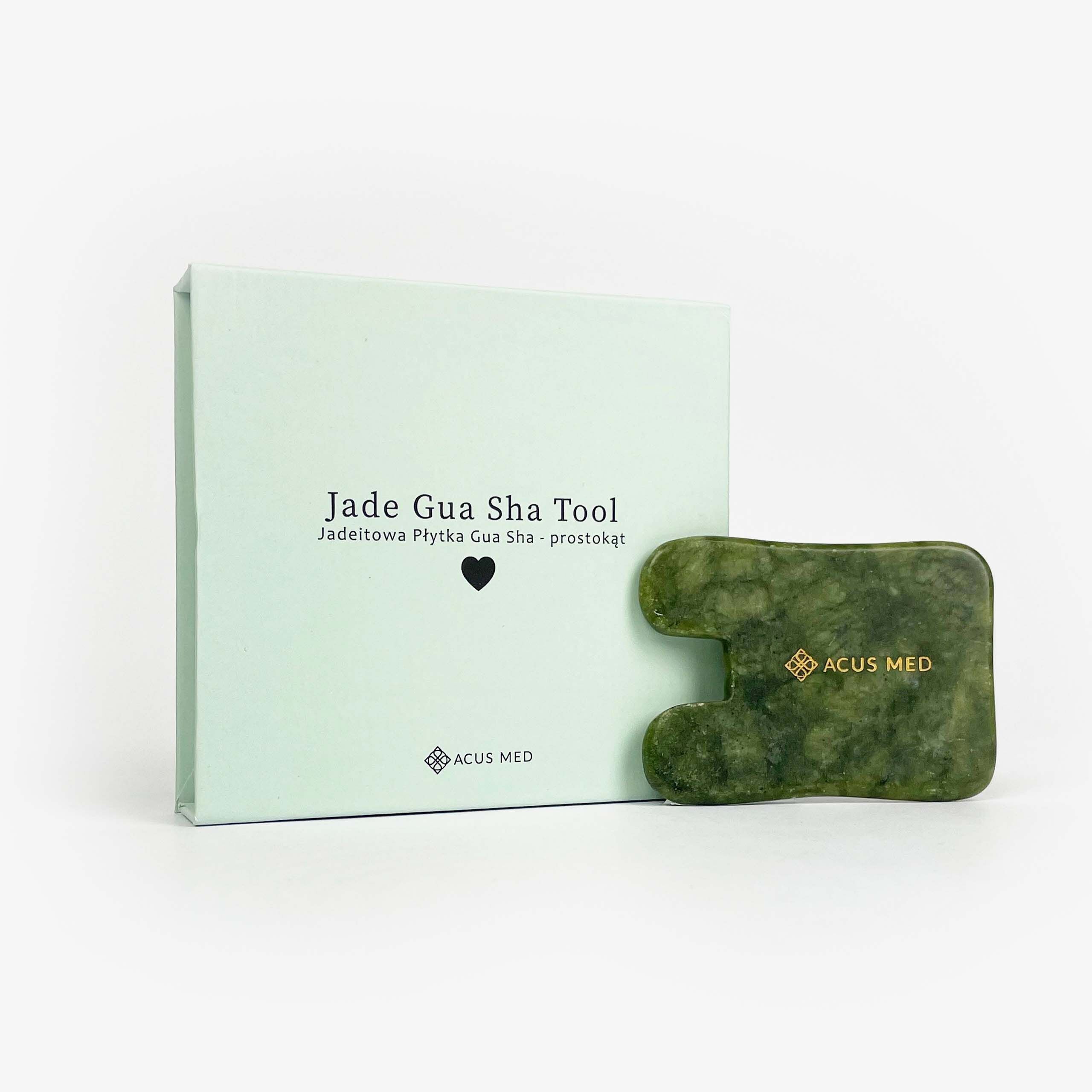 Pierre Gua Sha | Outil Gua Sha | Rectangulaire - Vert