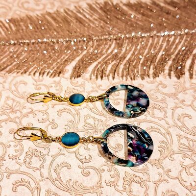 Orecchini bohémien chic in oro verde o viola, gioielli in acciaio inossidabile, regalo per la festa della mamma, regalo per l'insegnante