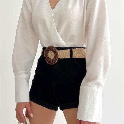 White wrap shirt