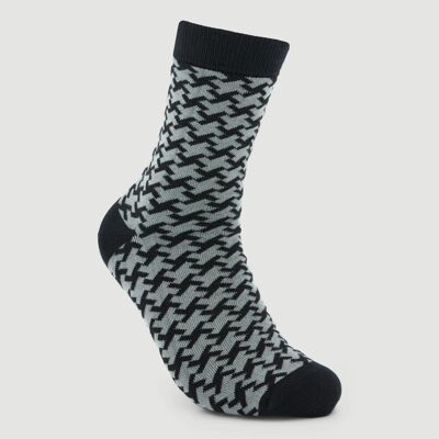 Organic Cotton Houndstooth Ash Socks Fair Trade