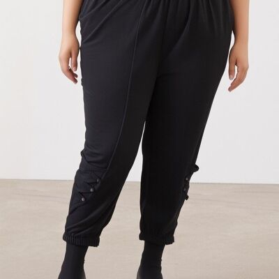 Pantaloni larghi neri taglie forti (B183)