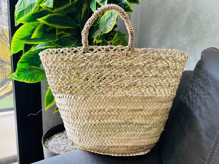 🎁 Personalisierte Strandtasche – Großer marokkanischer Marktkorb