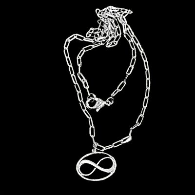 Collier avec pendentif Cosmic Infinity Charm, petit modèle, argent