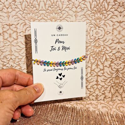 2 Adjustable Multicolored Epi Chevron Chain Duo Bracelets Mother's Day Mom Gift