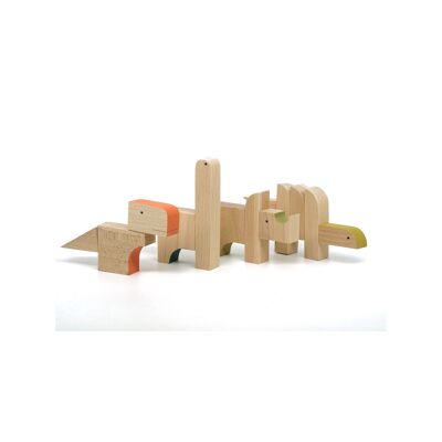 Jeu de Dinosaures LITES - Jouets magnétiques en bois faits à la main - Jouet unique