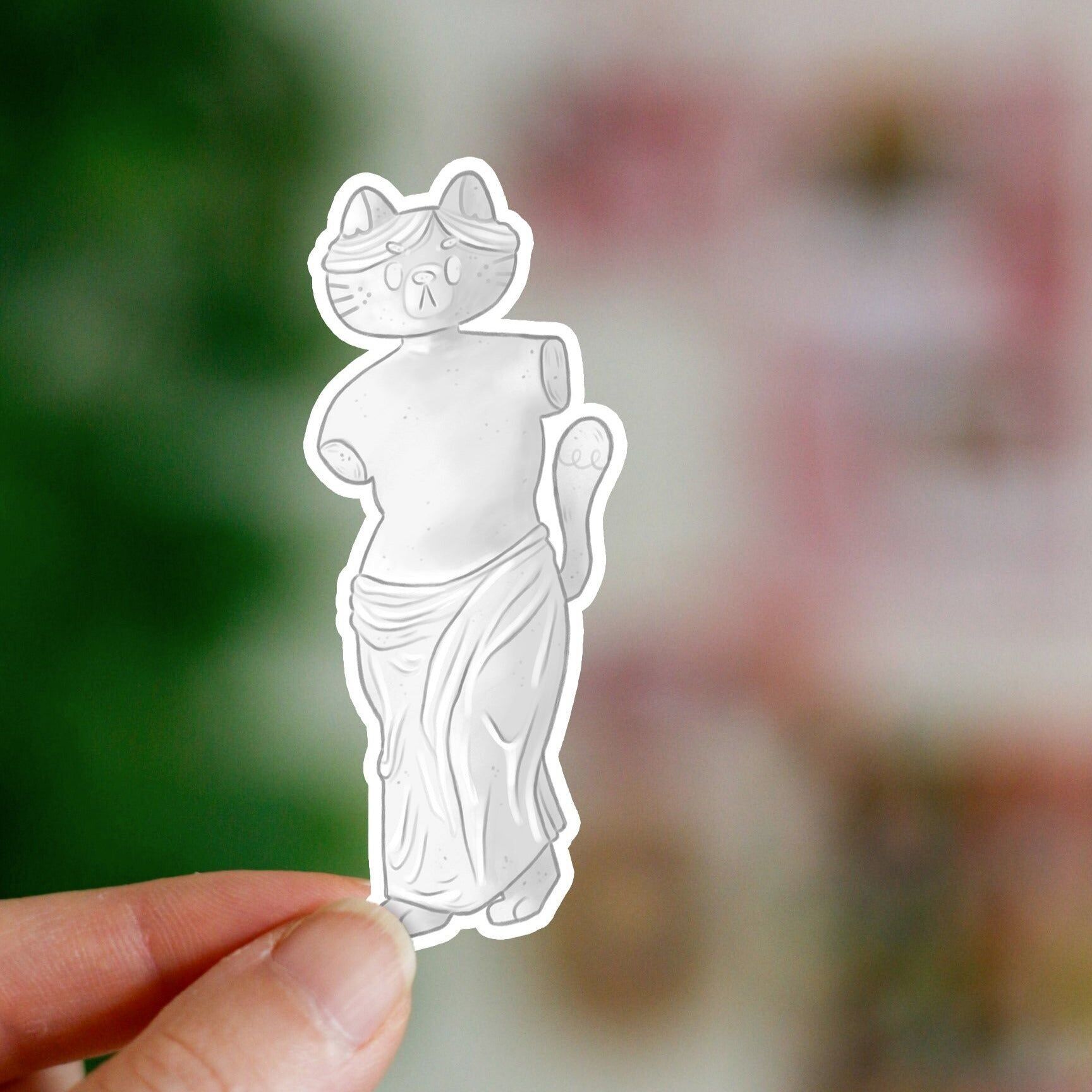 Venus de Meow | Adesivo in vinile impermeabile | Museo del Louvre | Adesivi di Parigi