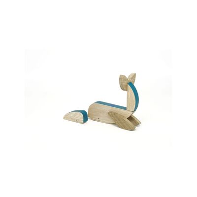 Balena e il suo cucciolo - Giocattoli magnetici in legno fatti a mano - Polar Stories