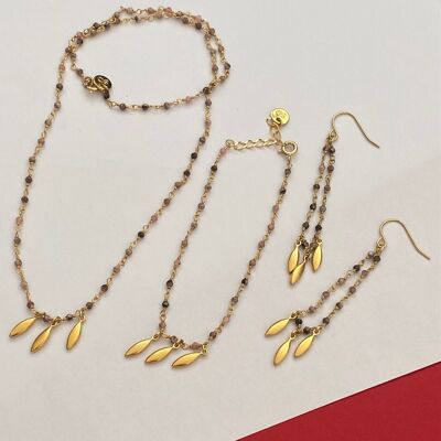 Boucles d'oreilles rosaise- Madras