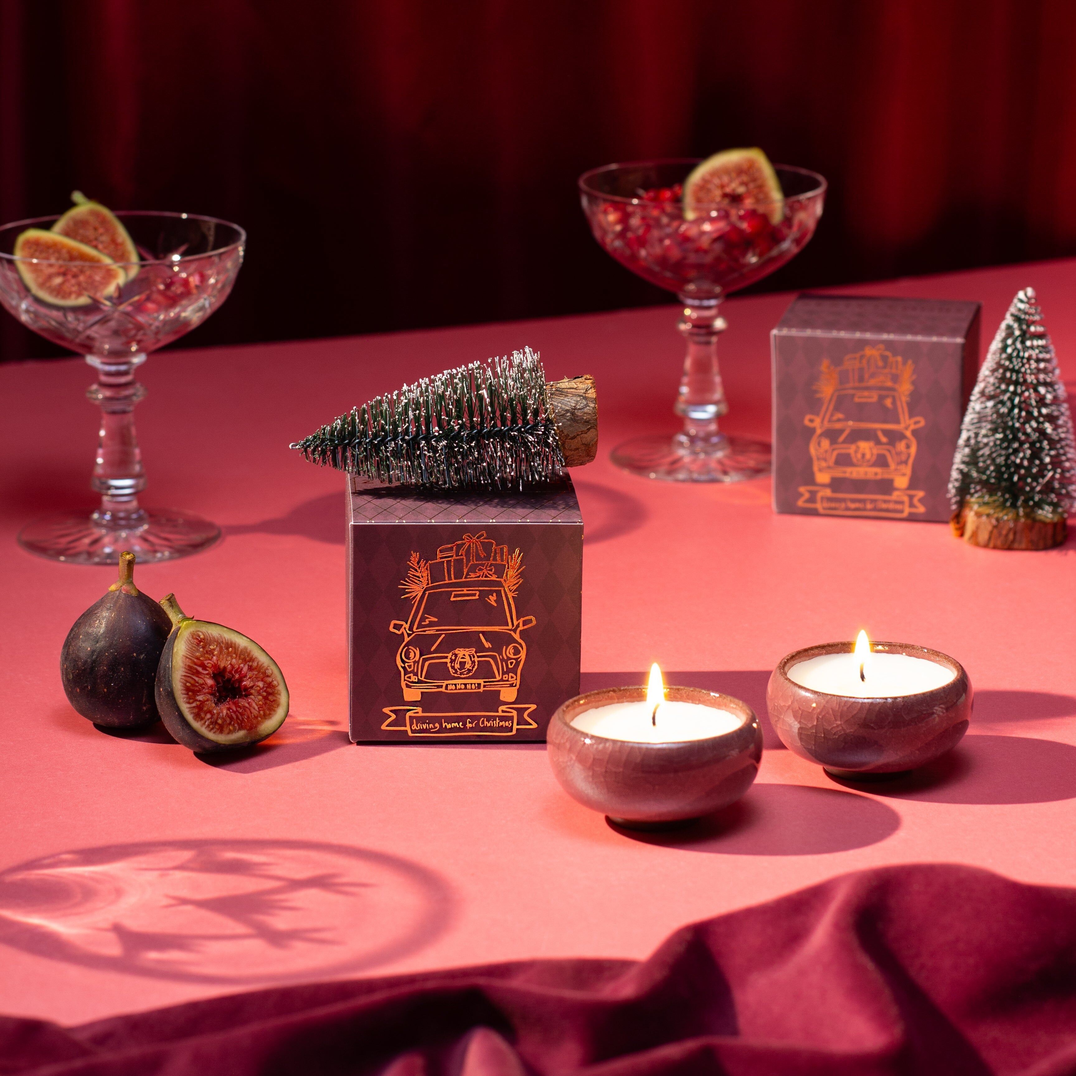 Stagione scintillante: lumini natalizi da tè (confezione da 2) - Abete di Natale