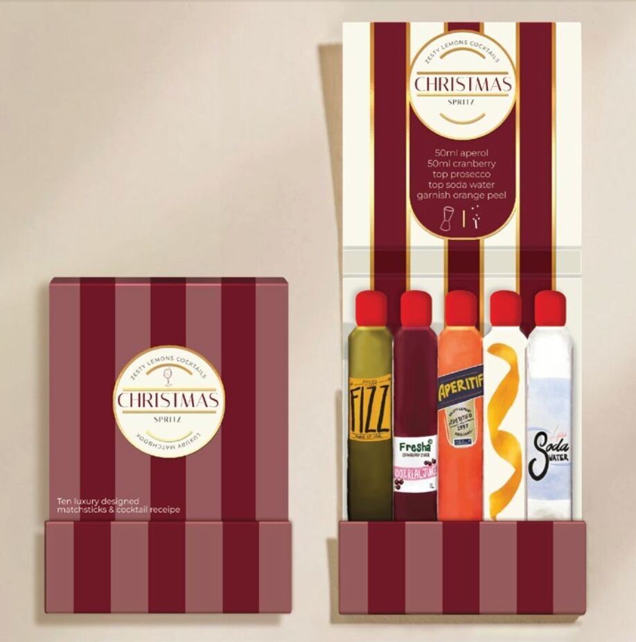 Weihnachts-Spritz-Cocktail Streichholzschachtel