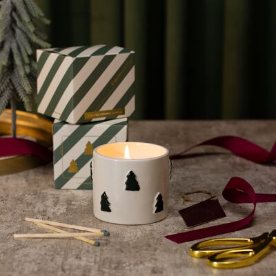 Bajo el árbol: Vela de abeto navideño - Ciprés e higo