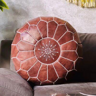 🪑 Pouf in pelle marocchina (senza imbottitura) – Fatto a mano e autentico