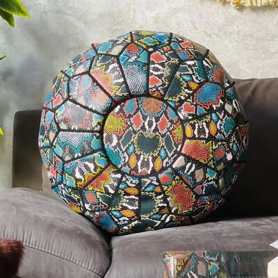 Pouf marocain en cuir (non rembourré) – Fait main et authentique