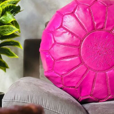 🪑 Moroccan Leather Pouf (Unstuffed) – Handmade & Authentic
