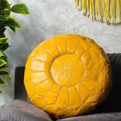🪑 Moroccan Leather Pouf (Unstuffed) – Handmade & Authentic