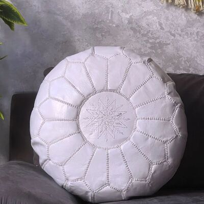 🪑 Moroccan Leather Pouf (Unstuffed) – Handmade & Authentic