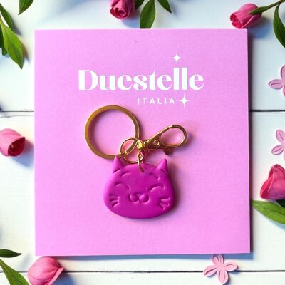 Portachiavi Charm Gatto Rosa