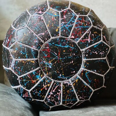 Pouf marocain en cuir (non rembourré) – Fait main et authentique