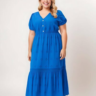 Abito bohémien blu taglie forti (C6568)