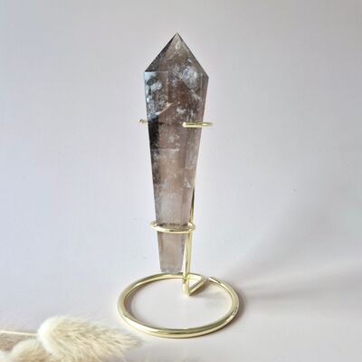 Cetro de piedra preciosa de cuarzo ahumado 240gr.16 centímetros
