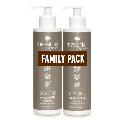 Family Pack Spicy Vanilla Unisex Body Lotion Messinian Spa