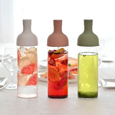 Bouteille en verre pour thé glacé rose