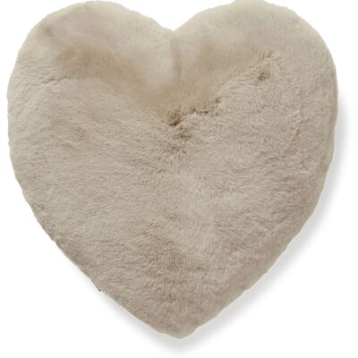 Cushion FLUFFY Heart - Nougat
