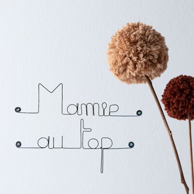 "Grandma on Top" Wire Wall Decoration - Pinnable - Wall Jewelry - Grandmother's Day