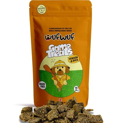 WufWuf Natural Air-Dried Game (Venison&Duck) Treats with Herbs