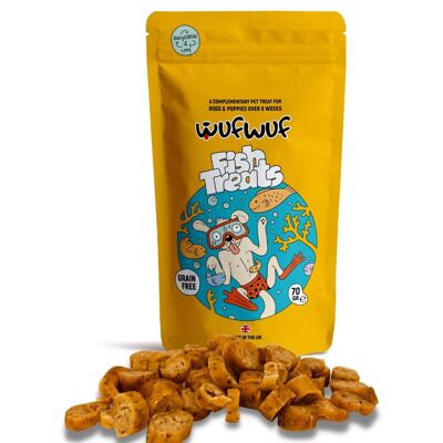 WufWuf Snack di pesce essiccato all'aria naturale con erbe aromatiche
