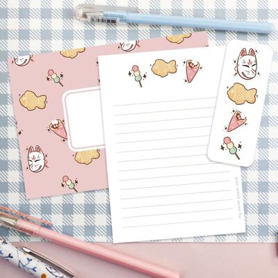 Mini set di carta da lettere "Festival giapponese" - Set di lettere giapponesi