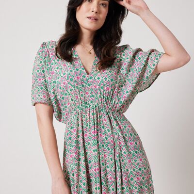 3421- Long patterned dress
