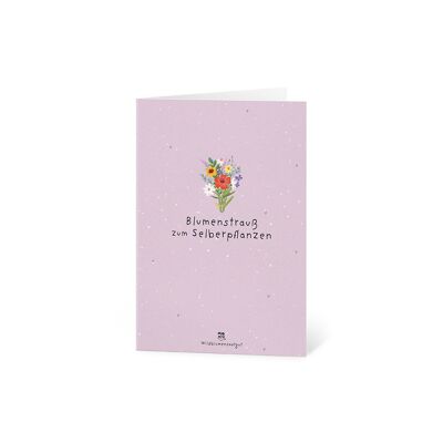 Biglietto d'auguri - mazzo di fiori da piantare da soli