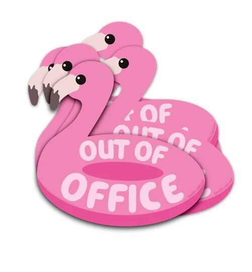 Autocollant Flamant rose absent du bureau