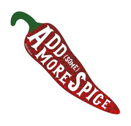Adesivo glitterato Aggiungi un po' più di spezie Peperoncino
