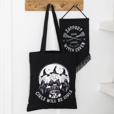 Borsa tote in policotone Witchy di Girls Will Be Girls