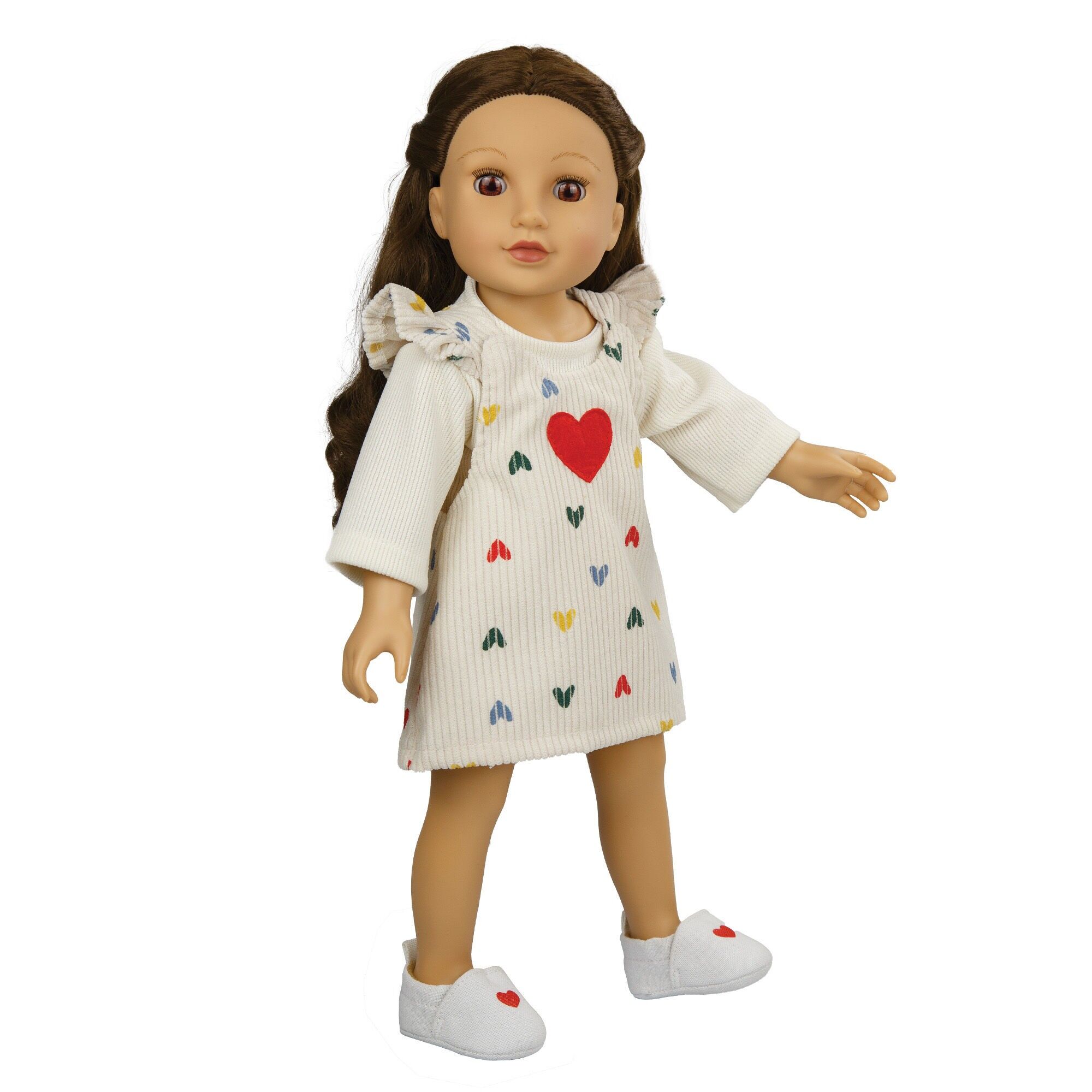 Pantofole per bambole con cuore, taglia 38-45 cm