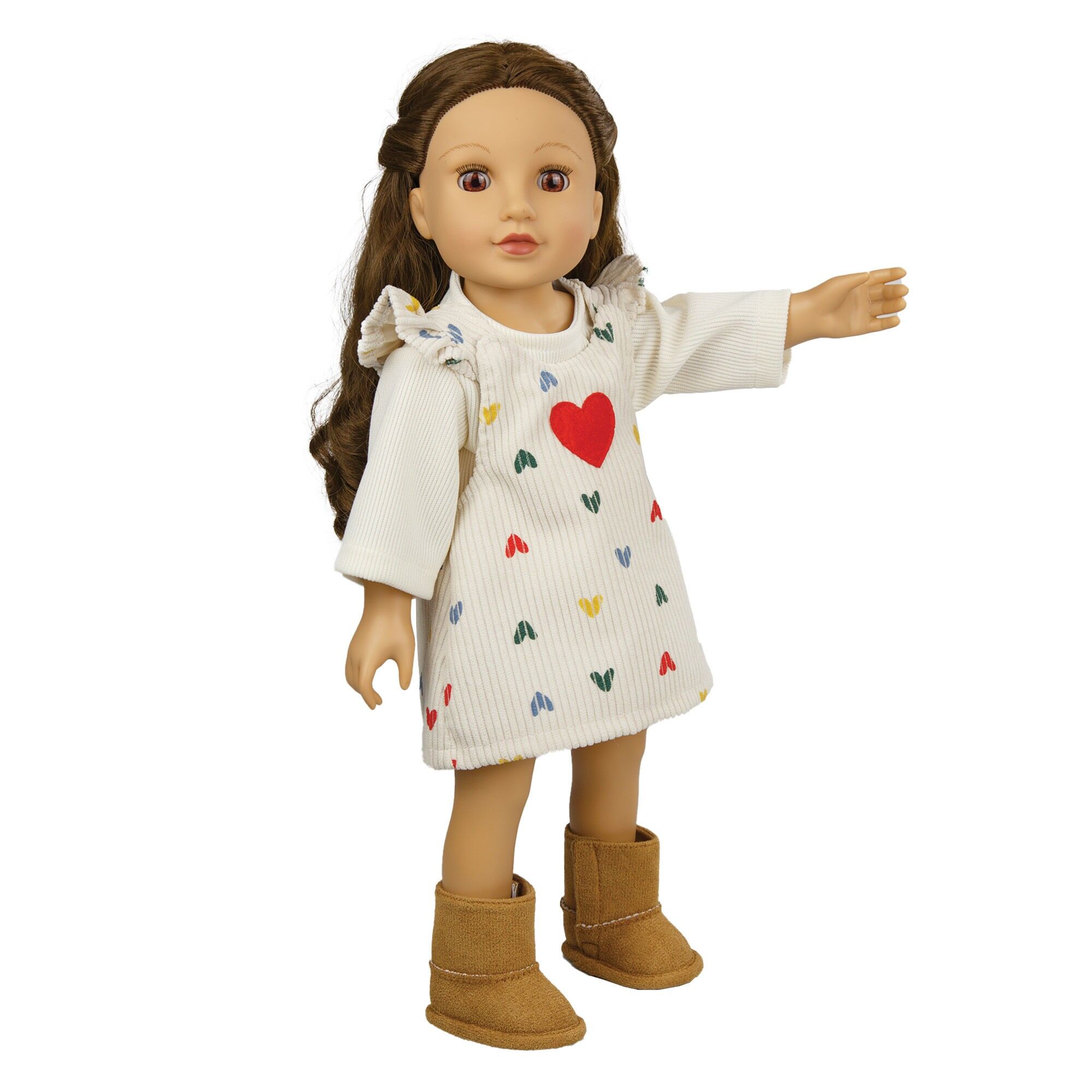 Stivali da bambola in pelle scamosciata, taglia 30-34 cm