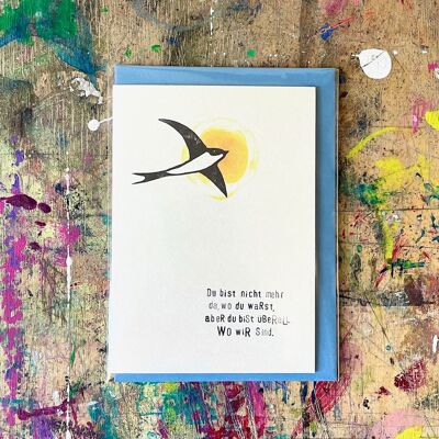 Folding card for black swallow