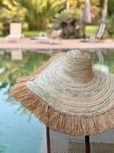 XXL Personalisierbarer marokkanischer Strohhut – Bestickte böhmische Wanddekoration