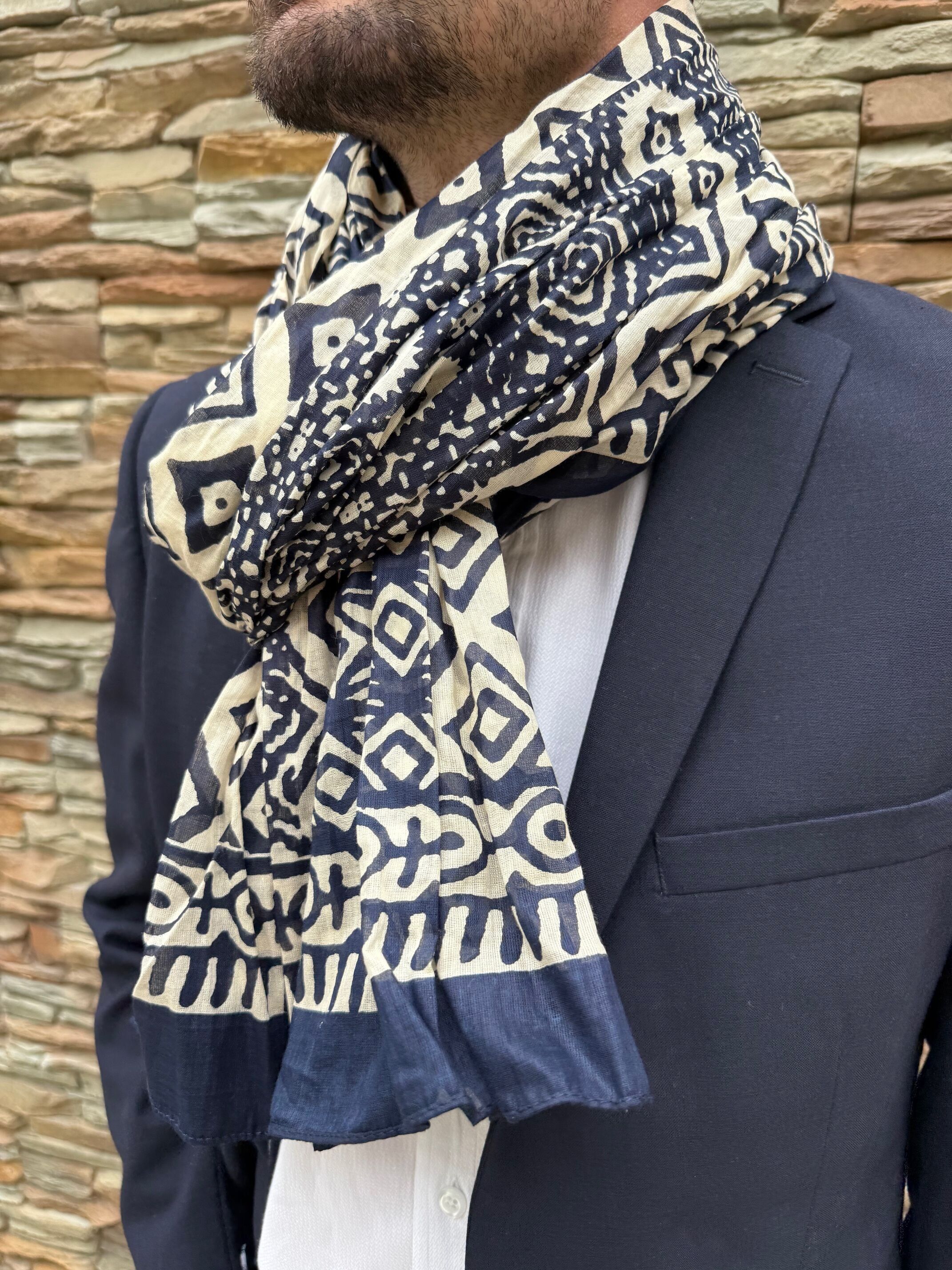 Sciarpa unisex in cotone con stile etnico