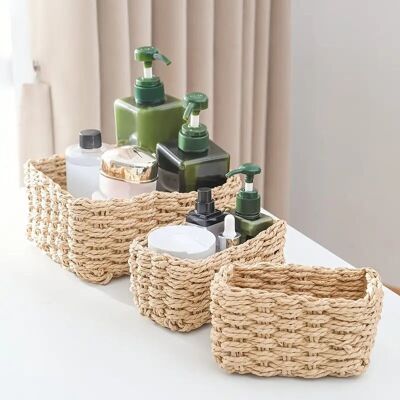 Boho Woven Storage Baskets 3-Piece Set - Toys, Clothes, Home & Office