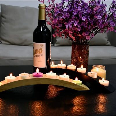 Candelabro rústico de madera: diseño romántico para cenas, bodas y festividades.
