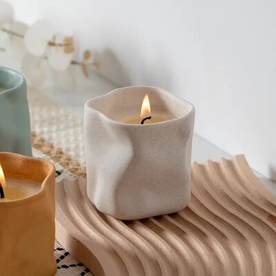 Candelabros de cerámica nórdica: diseño minimalista irregular en colores macaron