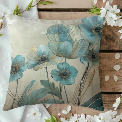 Set of 1/2/4 Turquoise Polyester Pillow Covers – 17.7x17.7in, Machine Washable, Contemporary Decor
