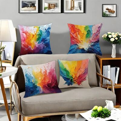 4-Pack Modern Abstract Art Throw Pillow Covers, 45.01x45.01 cm