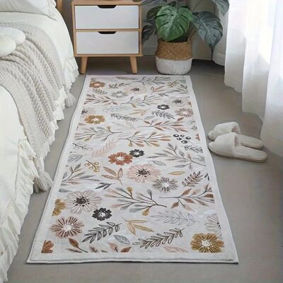 Alfombra de pasillo para interior y exterior con diseño floral festivo: 120 cm x 47.2 pulgadas