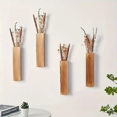 Macetero de pared clásico de madera (1 pieza): decoración versátil para interiores y exteriores