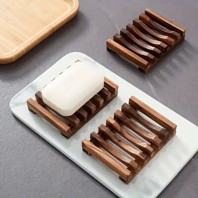 Elegante portasapone in legno con funzione autosvuotante