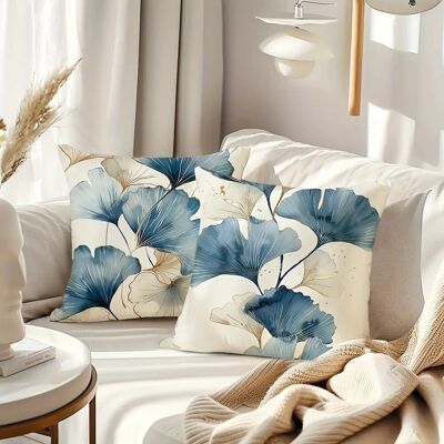 2pcs Elegant Ginkgo Leaf Throw Pillow Covers 45cm x 45cm